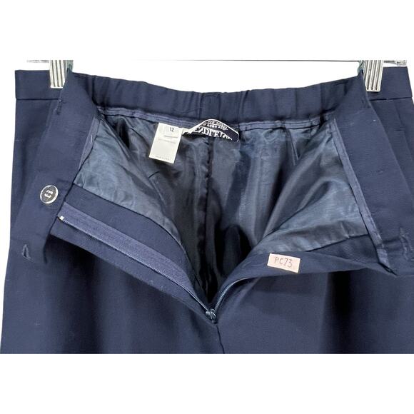 Vintage Pendleton Pants Women 12 Blue Virgin Wool High Rise Trouser Timeless USA - Picture 2 of 14